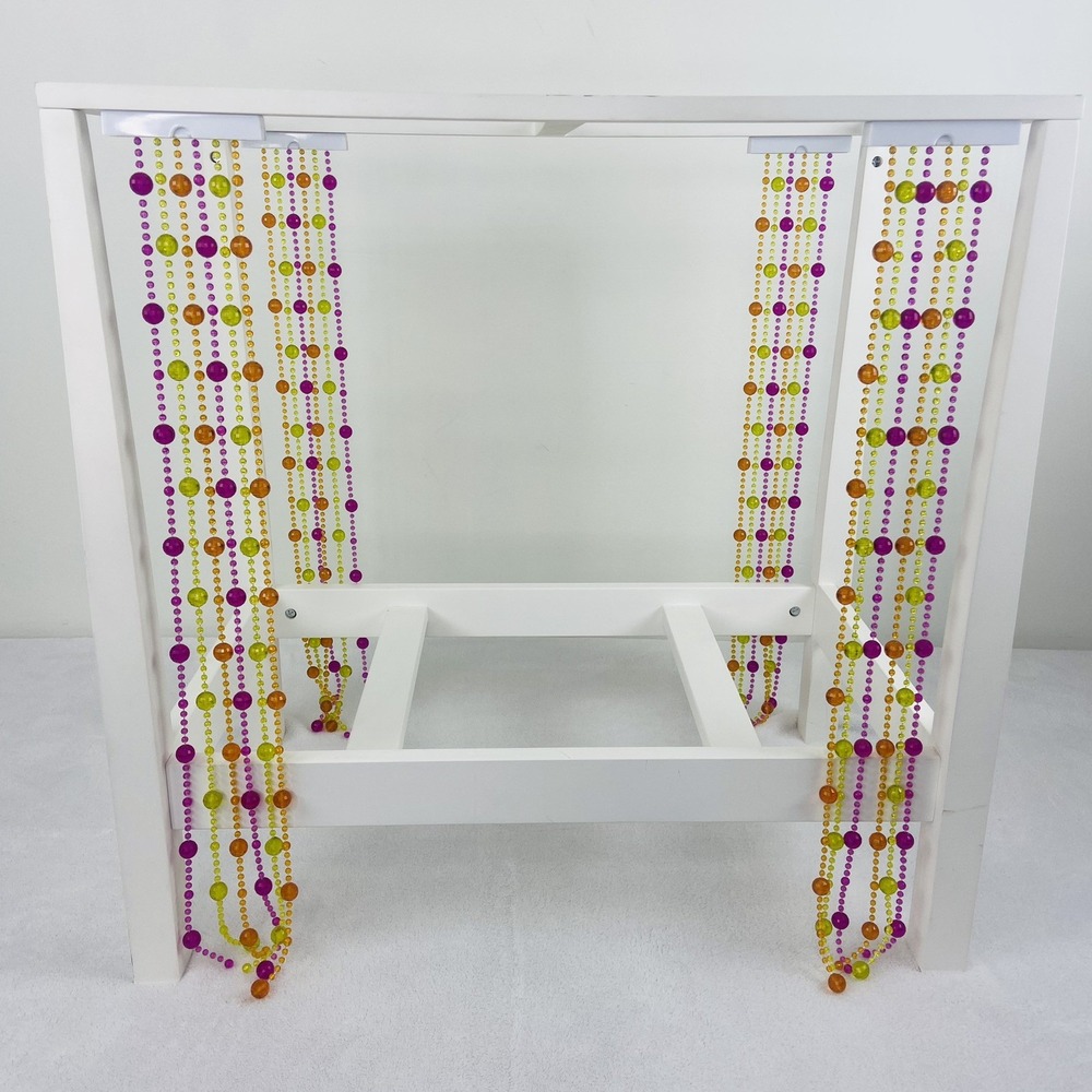 American Girl Julie Albright 18" Doll Four Poster Canopy Wooden Bed w/ Beads